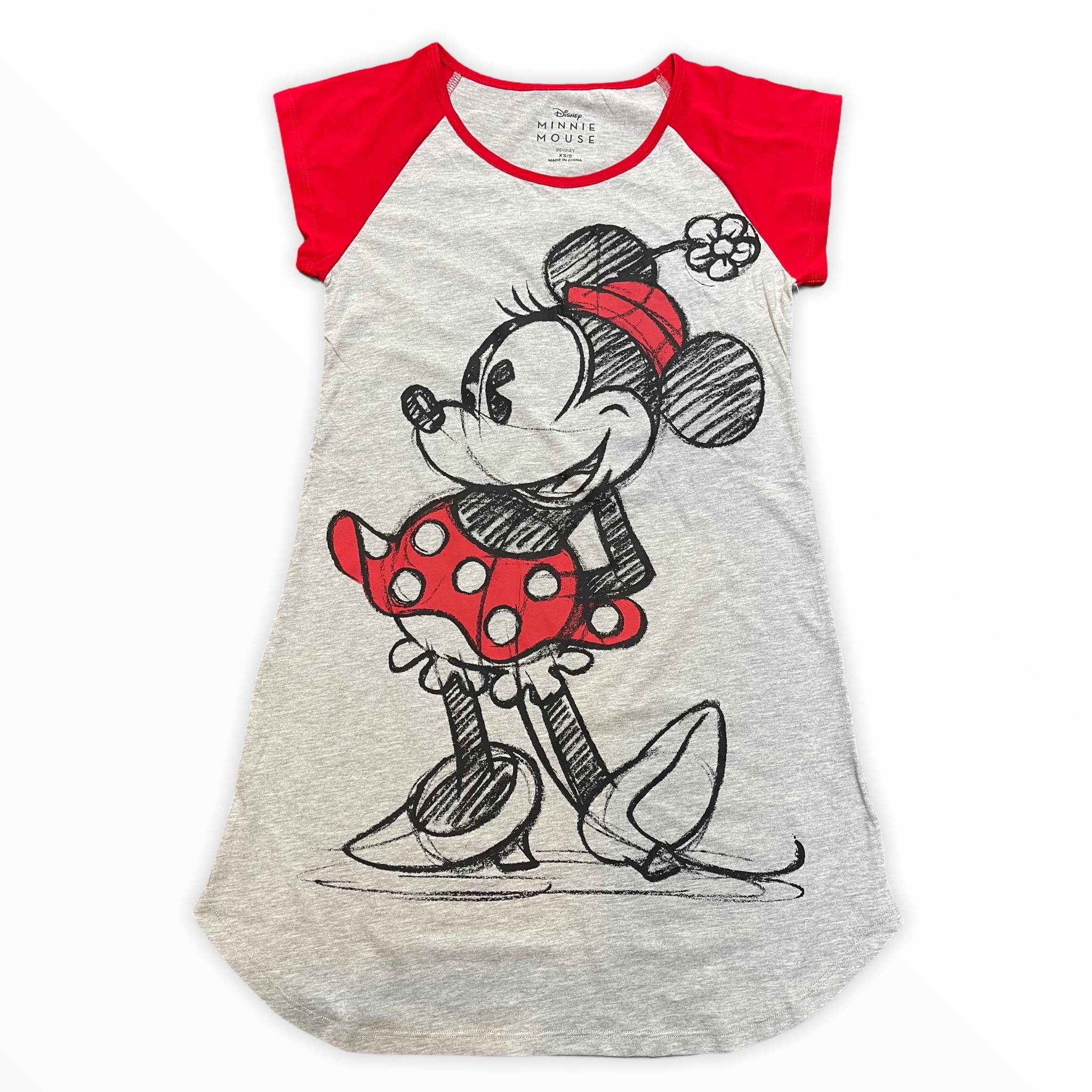 Disney Minnie Mouse Womens Gray Dorm Sleep Shirt