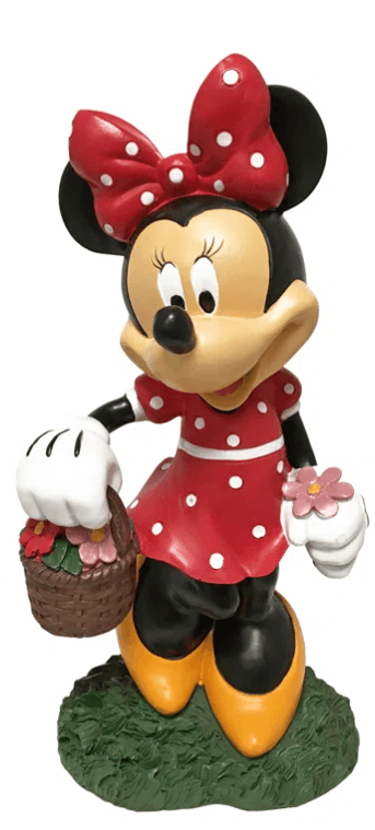 Disney Minnie With Brown Basket Garden Figurine