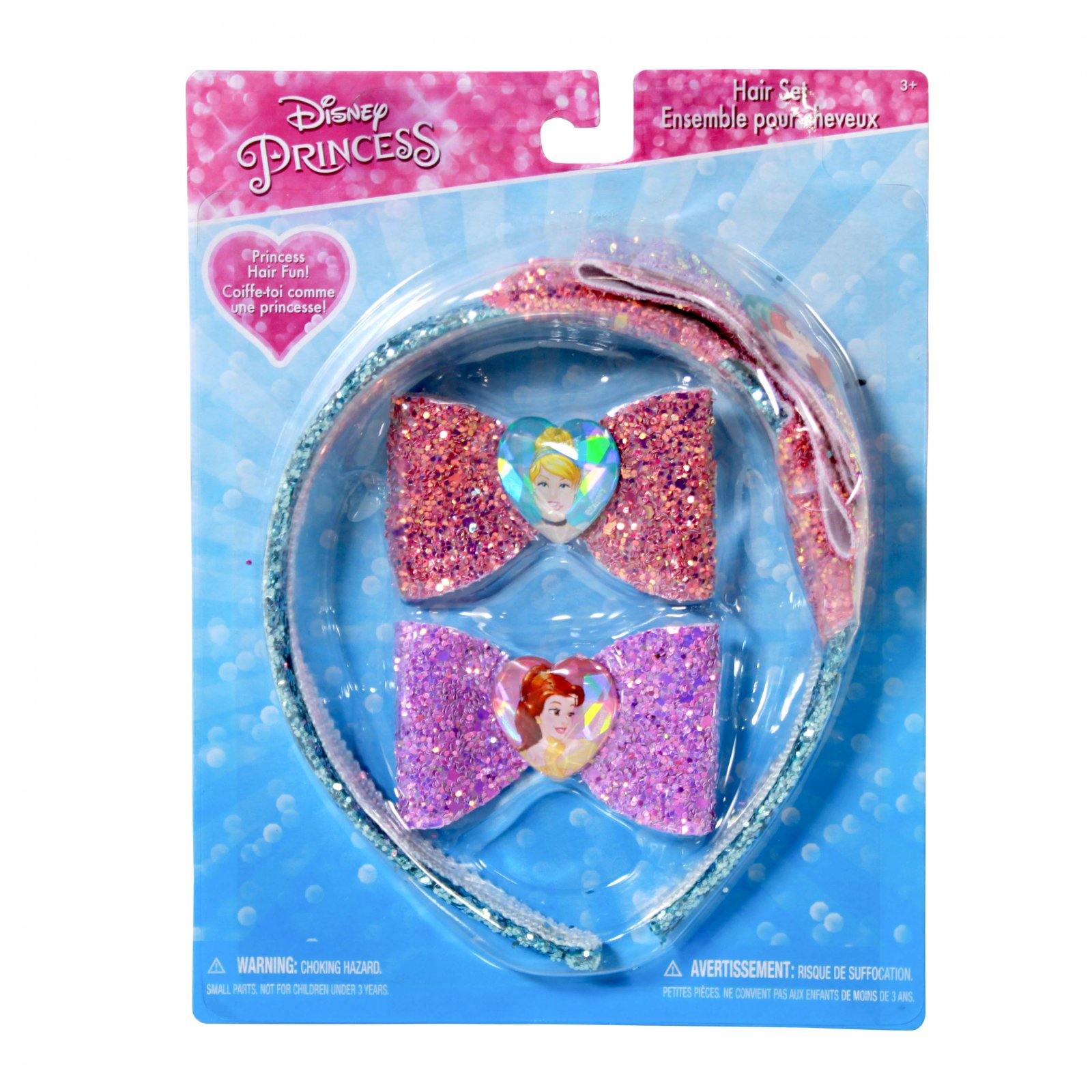Disney Princess Fashion Glitter Headband And Hair Bows, 3 Ct