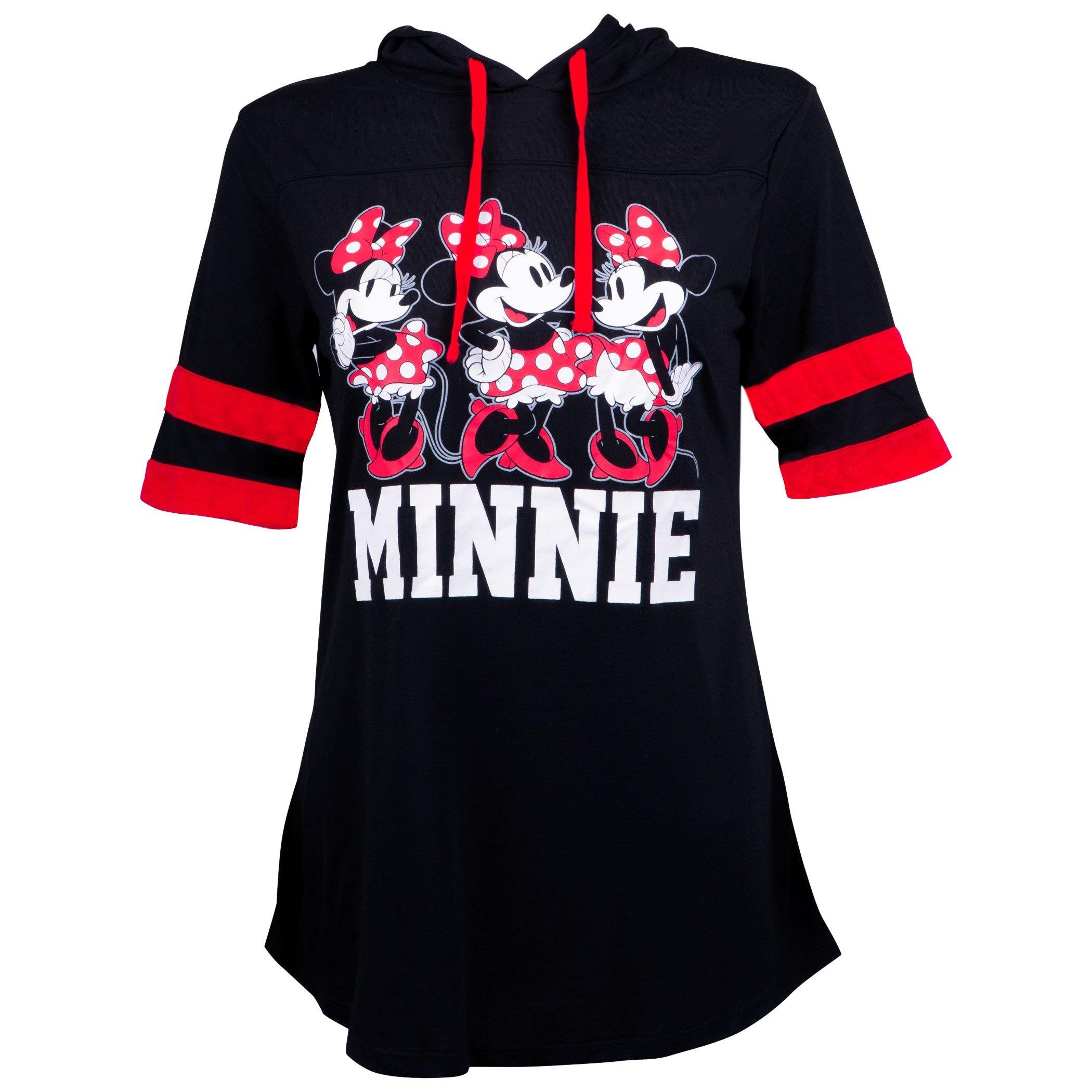 Disney Red Minnie Mouse Junior Hooded Football Tee