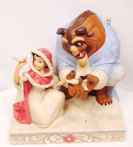 Disney Something There Beauty the Beast Winter White Woodland Figurine