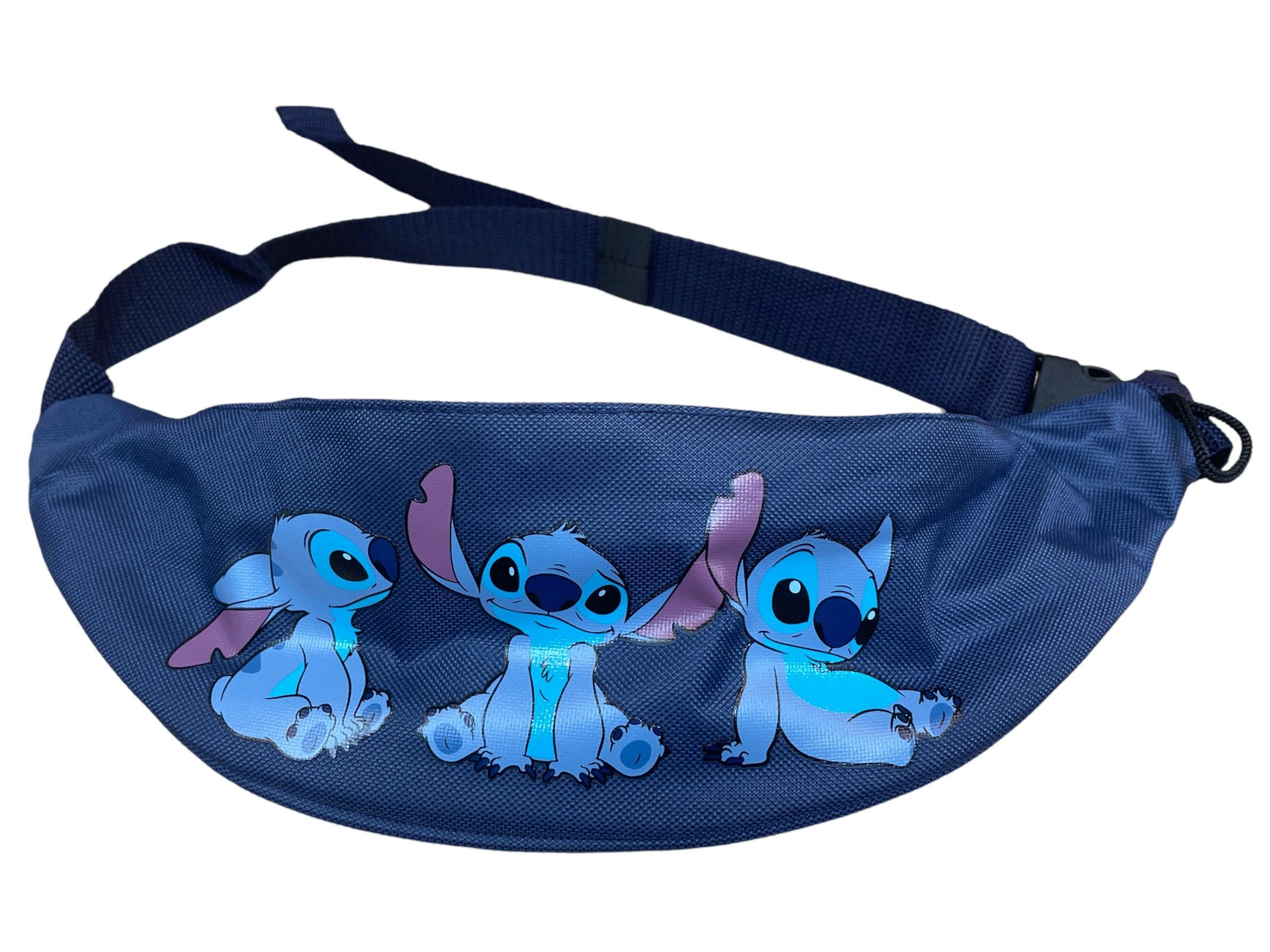 Disney Stitch Sitting Trio Navy Canvas Waist Belly Bag