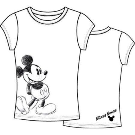 Disney Women's Juniors Tee Mickey, White