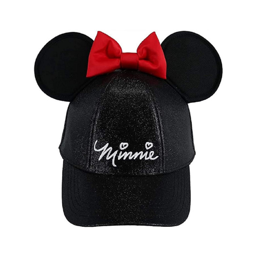 Disney Black Cap with Minnie Plush Ears and Red Bows - NWT!! Disney Infant Hat Minnie Ears Red Bow Embroidered Logo Black  main image 3