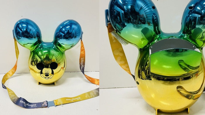 Mickey Balloon Metallic Blue & Gold Ombre Popcorn Bucket