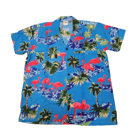 Flamingo Blue Men's Hawaiian Shirt