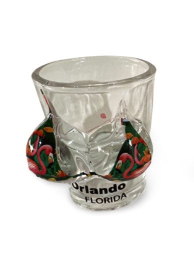Flamingo Bikini Bust 3D Shot Glass