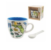 FL MAP SMALL MUG WITH SPOON