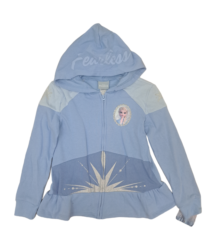 Disney Frozen 2 Elsa Zip Up Hoodie For Kids Light Blue 7 8