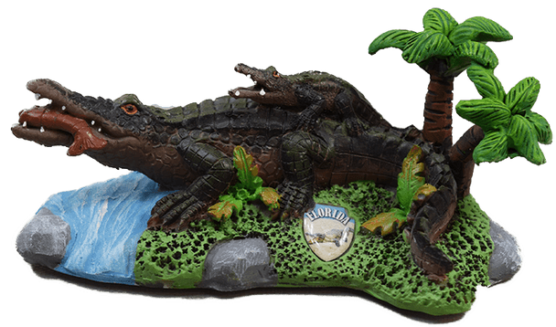 Gator Figurine 3 1/2" w/Shield