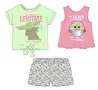 Girls' 7-16 Star Wars Baby Yoda 3pc Short Set - Light Green