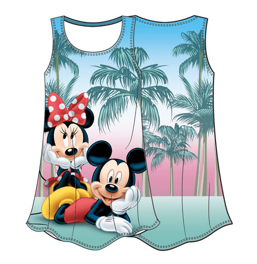 Girls Disney Mickey and Minnie Palms Sublimated Dress, S Girls Disney Mickey and Minnie Palms Sublimated Dress, S