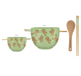 Marvel Baby Groot Tossed Characters and Flowers Pattern 20oz Ceramic Ramen Bowl w/ Chopsticks and Spoon