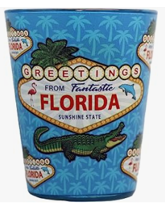 Florida Greetings Sign In & Out Shot Glass