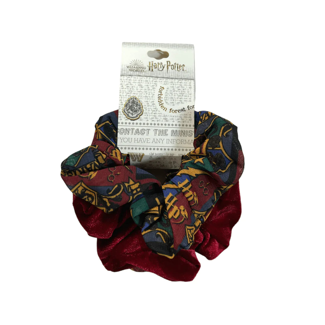 Harry Potter 3pk Scrunchy Fabric Hair Elastic Red