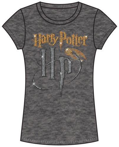 Harry Potter Glitter Snitch Junior Shirt, Gray
