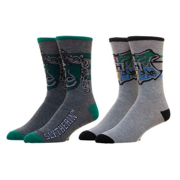 Harry Potter Slytherin & Hogwarts House 2 Pair Crew Socks