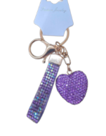 Fashion Heart Crystal Keychain - Purple