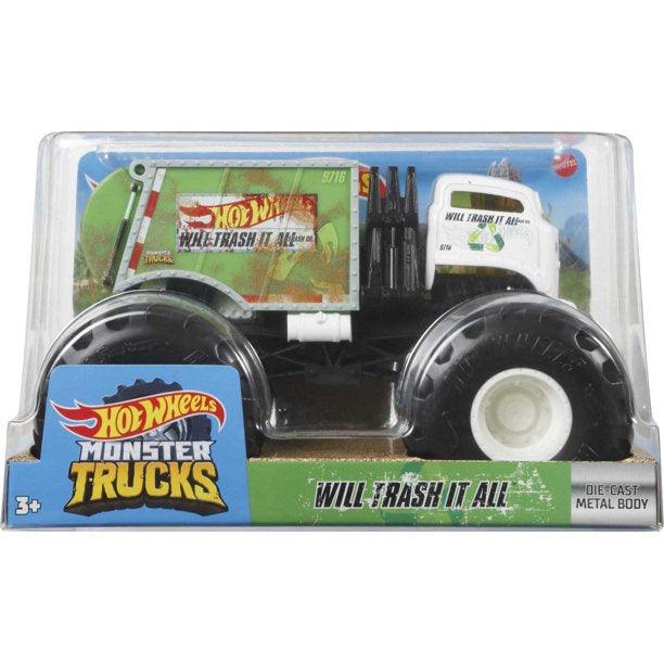  Hot Wheels Monster Trucks Oversized Bone Shaker 1:24 Scale :  Toys & Games