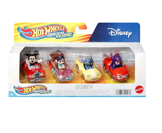 Hot Wheels Disney 4pk Raceverse Die Cast Cars W Character Drivers