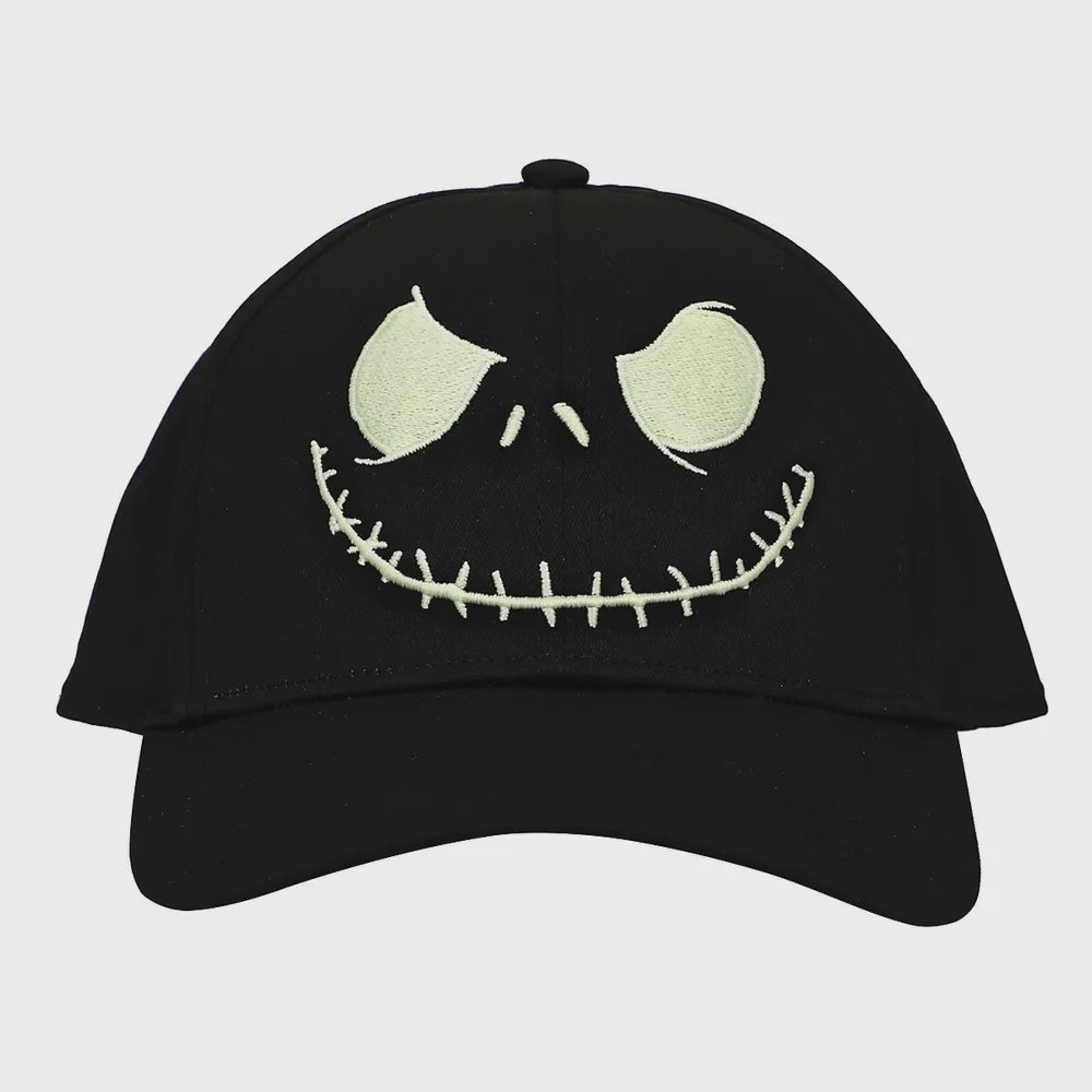 NBC Jack Skellington Face Snapback Hat - Glow In The Dark