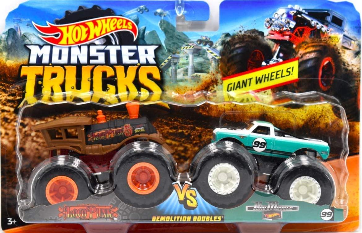 Hot Wheels Monster Trucks Demolition Doubles MOTOSAURUS vs. MEGA WREX 1:64  Scale Vehicle 2-Pack