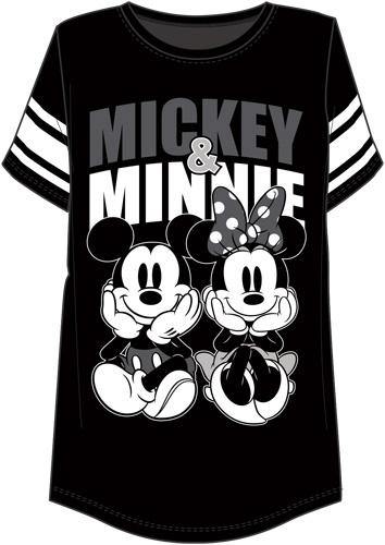 Junior Fashion Top Mickey and Minnie Sitting, Black Gray