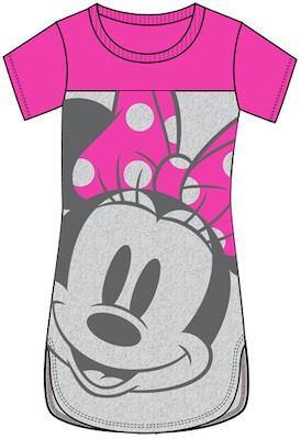 Junior Scoopneck Tunic Minnie Mouse Big Face, Gray Fuchsia