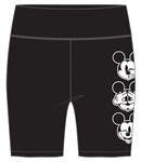 juniors Black Biker Shorts with Mickey Mouse Faces