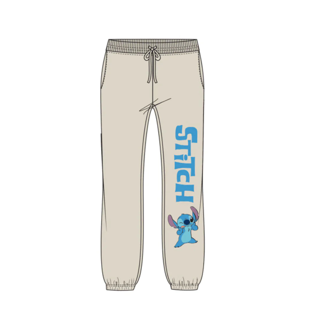 Juniors Disney Stitch Fleece Jogger Ivory