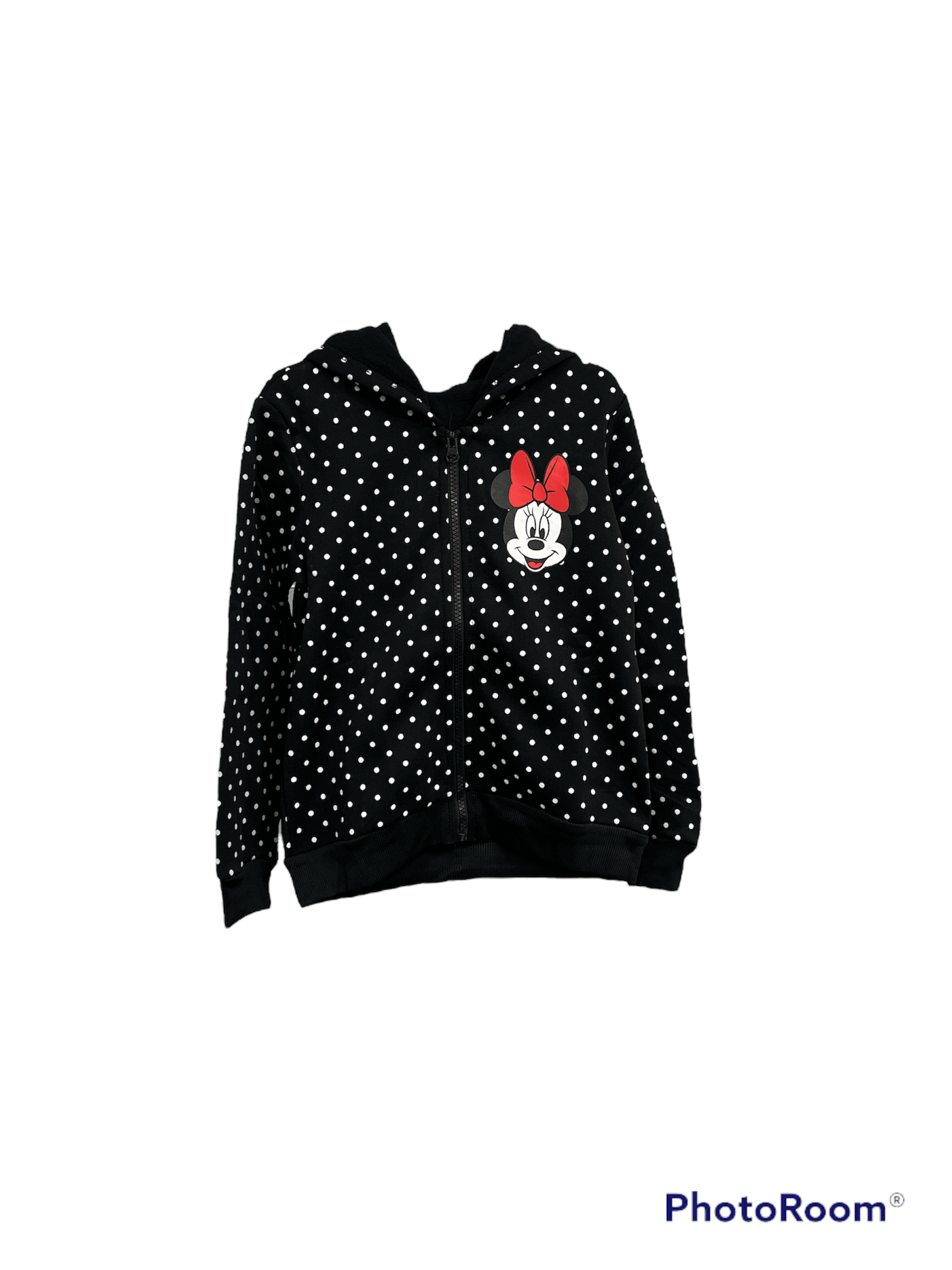 Kids Disney Minnie Mouse Polka Dot Hooded Jacket Black