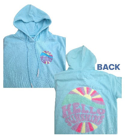 Ladies Burnout Hoodie - Sky Blue
