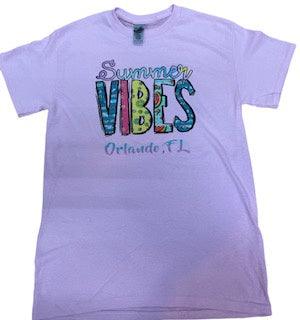 Light Pink Florida Summer Vibes Orlando T-shirt with Stone