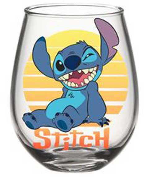 Lilo and Stitch Disney Sunset Stemless 20 Oz Wine Glass