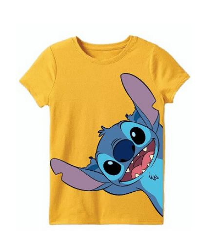 Lilo & Stitch Girl's Good Vibes Happy Stitch T-Shirt Red
