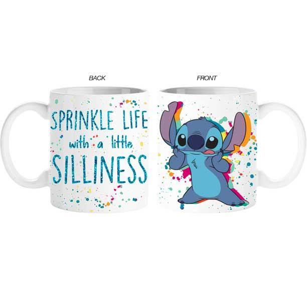 Lilo & Stitch Silliness Multi Splatter 14oz Glitter Ceramic Mug