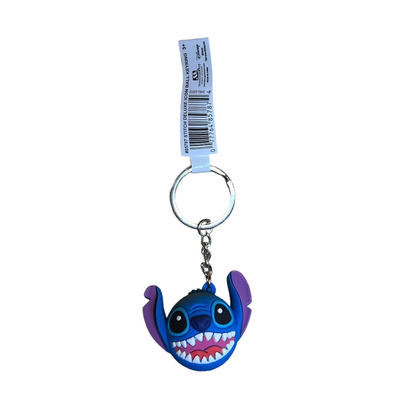3D PVC Cartoon Blue Stitch Key Chain Ring Lanyard Keyring Bag