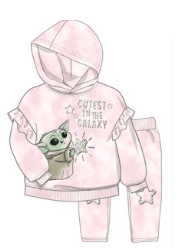 Little Girls Baby Yoda Hoodie and Joggers