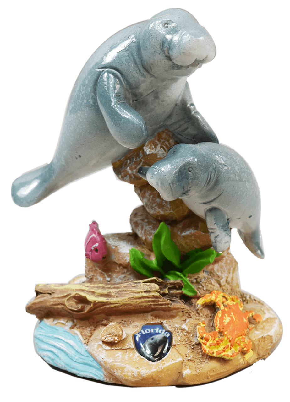Manatee Figurine 3 1/2" w/Shield