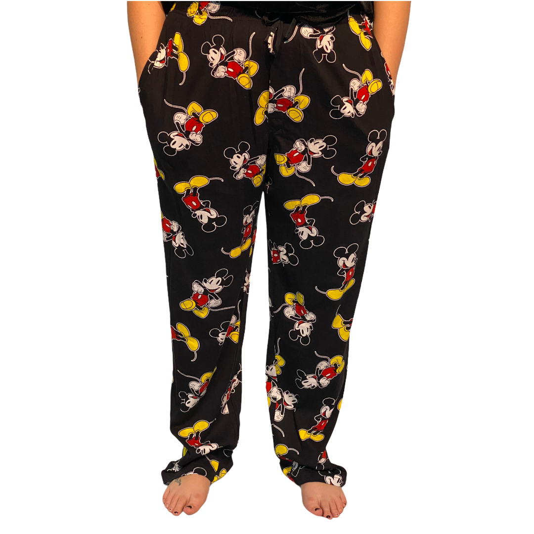 Men's Fun Print Pajama Lounge Pants, Black