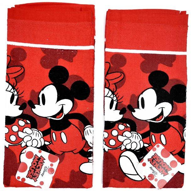 Disney Mickey & Minnie Mouse Kitchen Dish Towels Set Red (2-Pack)