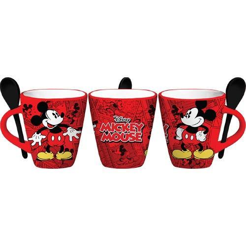 Mickey Funnies Cartoon 11oz Mug w/Spoon, Red