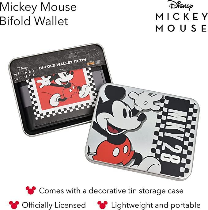 Mickey Mouse Bifold Wallet in a Decorative Tin Case