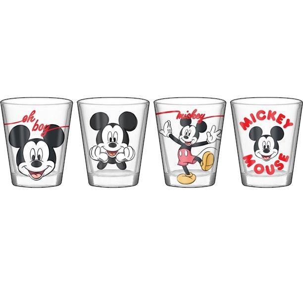 Mickey Mouse Classic Text 4pc 1.5 Mini Glass Set