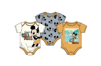 Mickey Mouse Yellow Bodysuit (Pack of 3)