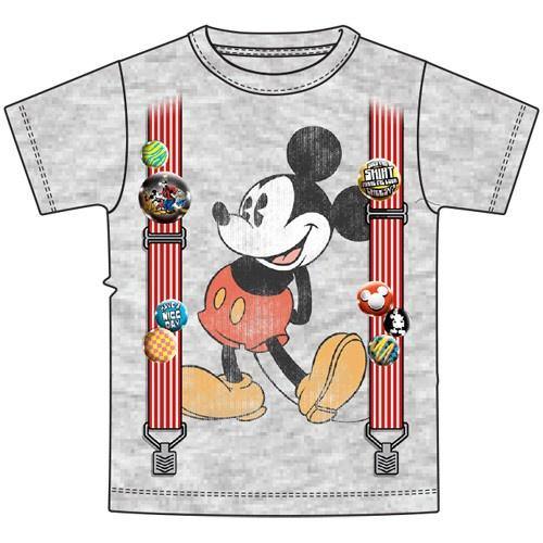 Mickey Suspenders Gray Boys Tee