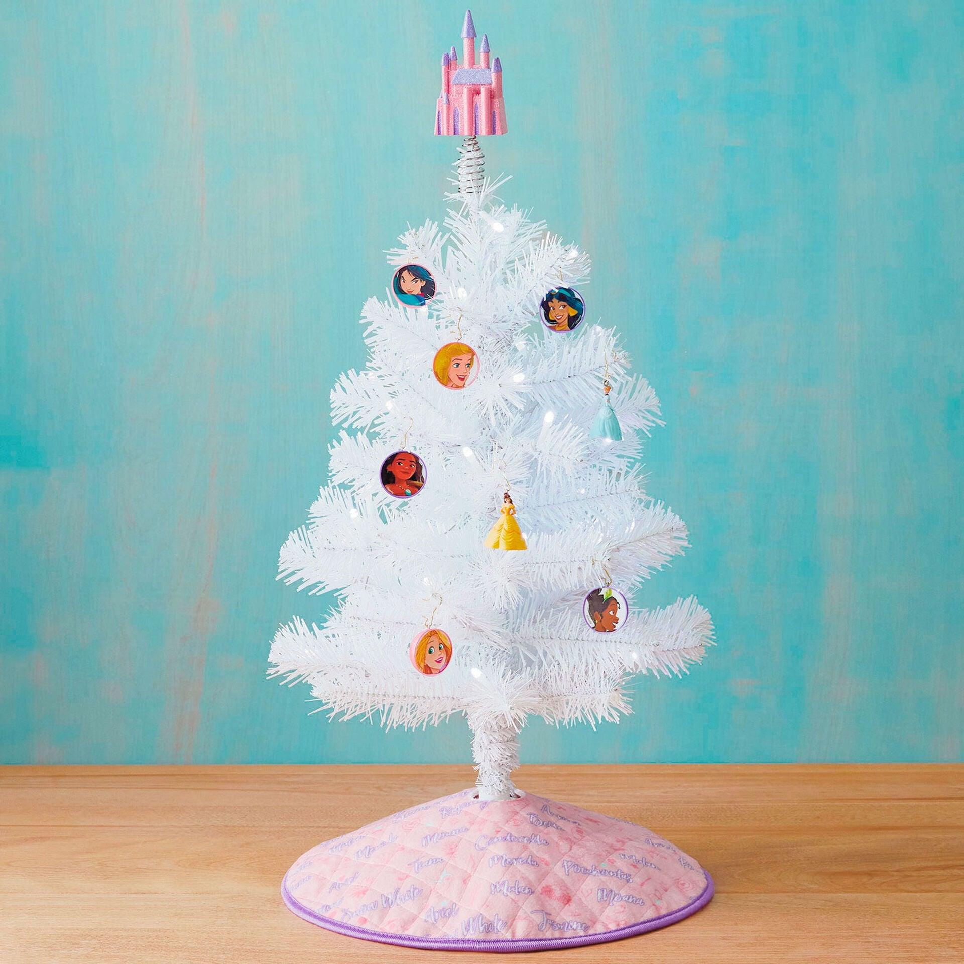 Miniature Disney Princess Tree Topper and Christmas Tree Skirt Set