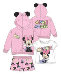Disney Minnie Mouse 3pc Polka-Dot Hoodie, Shirt & Shorts Set