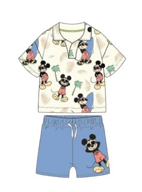 Disney Mickey Baby Boys 2Pc Short Set Cream / Blue