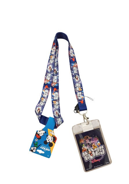 2025 Mickey & Gang Dark Blue Lanyard W/ Card Holder